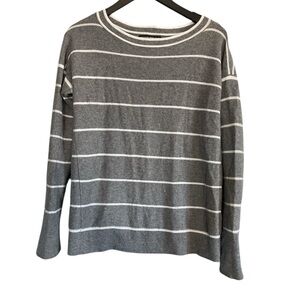 Banana Republic Gray and White Striped Sweater